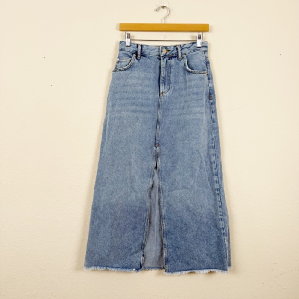 Anthropologie Pilcro And The Letterpress Denim Maxi Skirt Size 2P